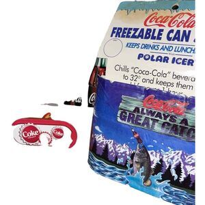 1990s Fish Polar Bear Soda Tin Keychain Can Sleeve Coca Cola Collector Lot